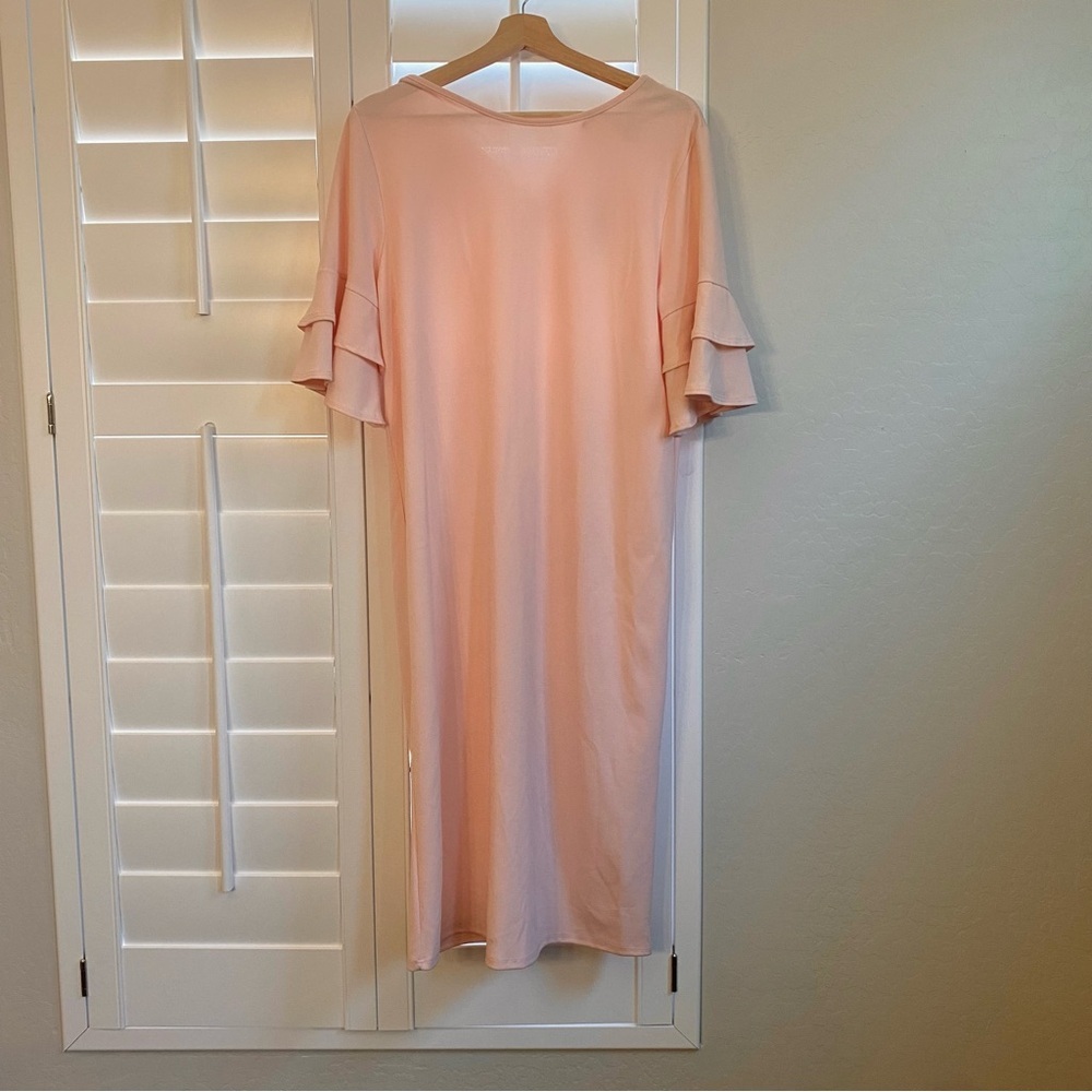 NWT Called to Surf XL Pink Midi Lydia Dress Ruffle Bell Sleeves